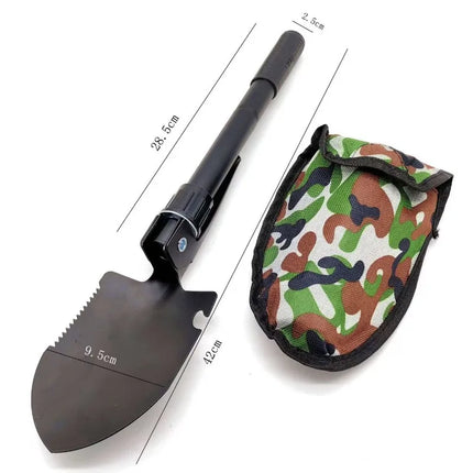 Outdoor Folding Shovel Mini Portable Camping Digging Tool with Compass Multifunctional Small Tactical Shovel for Hiking Fishing
