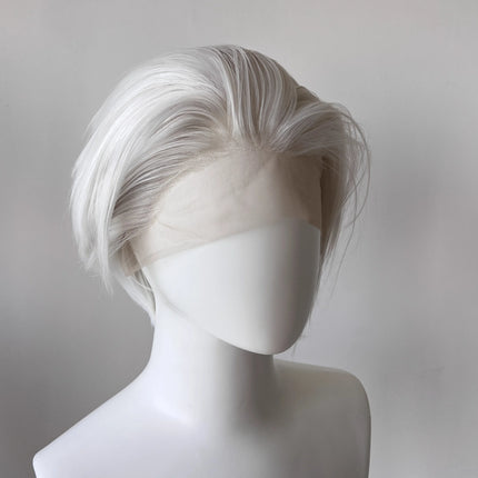 Ashely Short Blonde Synthetic Lace Wigs 13*4 Lace Front Wig for Man Nature Hairline High Temperature Fibers Boy Cosplay Wig