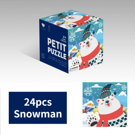 Mini 24 Pieces Kids Paper Puzzle Children Petit Puzzle Early Education Toys Intellectual Toy 3 Years Old English Packaging