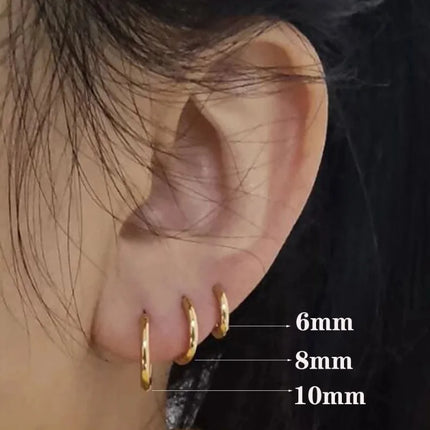 2024 New Simple Stainless Steel Small Hoop Earrings for Women Men 5mm To 15mm Round Cartilage Ear Piercing Unisex Jewelry Gift