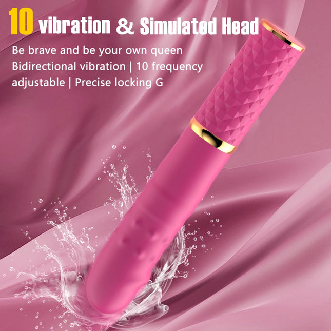 Mini Size Thrusting Dildo Vibrator Suction Cup G Spot Massager 10 Modes Clitoral Stimulator Adult Sex Toy for Women Beginner