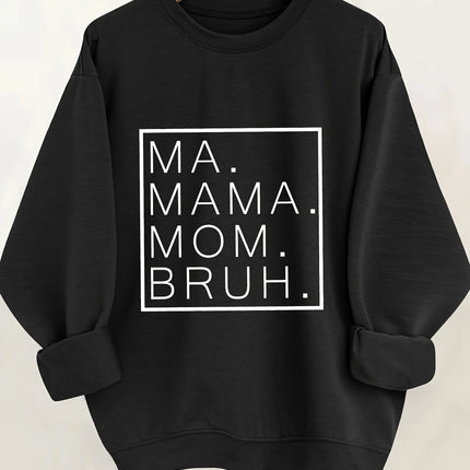 Women's autumn and winter loose casual comfortable letter printed thick long sleeved round neck hoodie pullover
