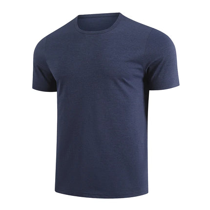 Men's summer 5-color short sleeved middle-aged casual versatile round neck top for teenagers, comfortable daily handsome T-shirt