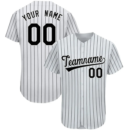 Custom Pinstripe Baseball Jersey Button Down Shirt Printed or Personalized Name Number for Men/Women/Youth