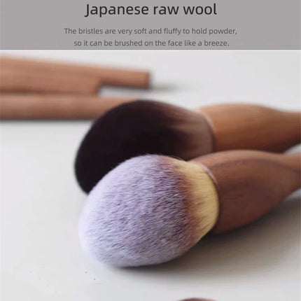 1Pcs European Vintage Wood Handle Makeup Brush High Quality Walnut Loose Powder Blush Foundation Contour Brush Super Soft