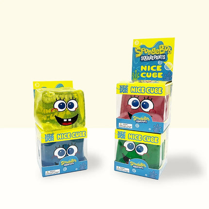 Nee Doh SpongeBob Squishy Toy, Stress Relief Toy, Squishy Vent Ball, Transparent Crystal Cube, Kids Stress Relief Gadget
