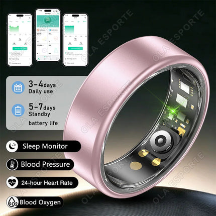 New Blood Pressure Sleep Health Monitor Smart Ring Sport Remote Camera smartring IP68 Waterproof Care for family Rings Men Women