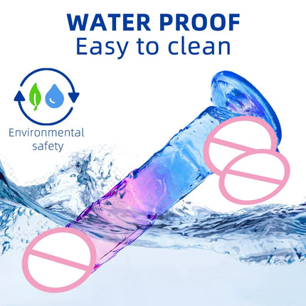 2 Sizes Soft Jelly Dildo Realistic Fake Dick Penis Suction Cup Dildo Realistic Sex Toys For Lesbian Women Female Masturbator