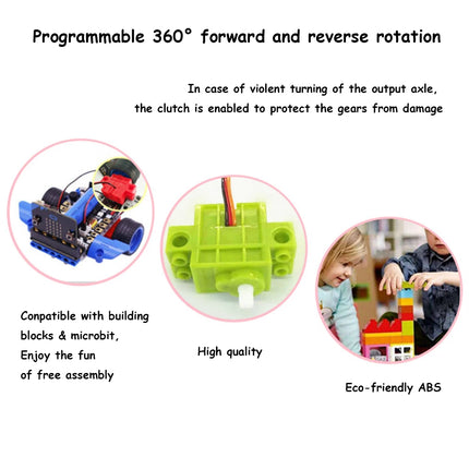 4pcs Geekservo 360 Degree Continuous Rotation Servo Wheel Compatible with Legoeds Building Blocks Micro:bit Robot Smart Car