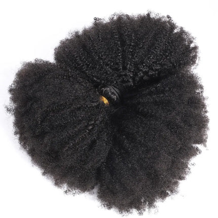 ELISHEVA Raw Indian  Human Hair Weave Bundles 1/3/4 Bundle Deal Afro Kinky Curly Bundles Natural /Jet Black Remy Wavy Extensions