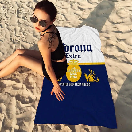 Corona Extra Beer Microfiber Beach Towel Absorbent Quick Dry Soft Yoga Swimming Resort Mountain Climbing Towel