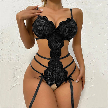Hot Garter Belt & Lingerie Set With Lace Bra And Thong Desire Women's Intimate Apparel Ultra-Thin Sexy Underwear Fancy Bras Sets