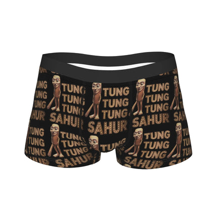Hot Boxer Tung Tung Tung Sahur Shorts Panties Briefs Man Underwear Italian Brainrot Meme Polyester Underpants for Male Plus Size