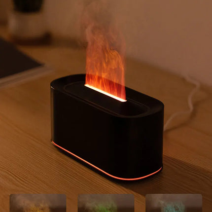 Essential Oil Diffuser,Flame Colorful Water Vapor Fire Humidifier for Aromatherapy Aroma Therapy Machine Room,Flame Diffuser