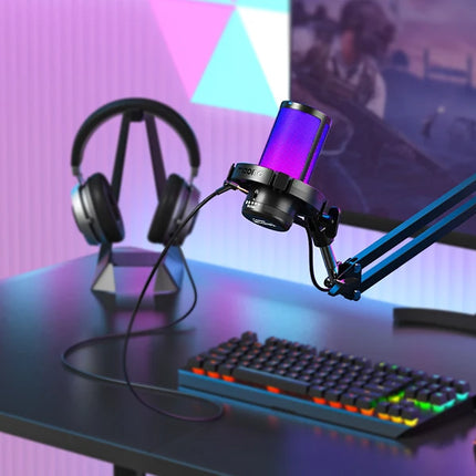 maono DGM20S Gaming USB Microphone Condenser Mic with RGB Light Noise Cancellation Boom Arm for Streaming Podcast YouTube Tiktok
