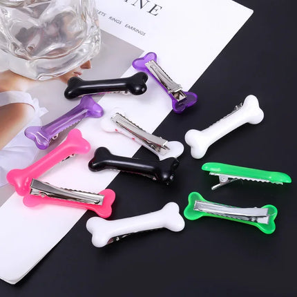 White Bone Hairpins Fashion Lovely Women Gril Headwear Barrettes Hair Band Accessories Vivid Dog Bone Hair Clips Side Hair Pin