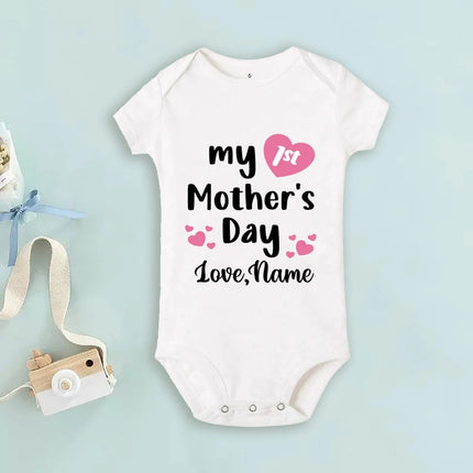 Personalized Mothers Day Baby Bodysuit Boys Girls Clothes Custom Name Infant Romper Newbron First Mother's Day Gift Bodysuits