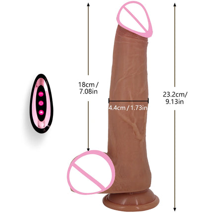 Rechargeable Big Dildo Vibrator for Women Silicone Dildos with Telescopic Swing Heating Remote Control Artificial Penis