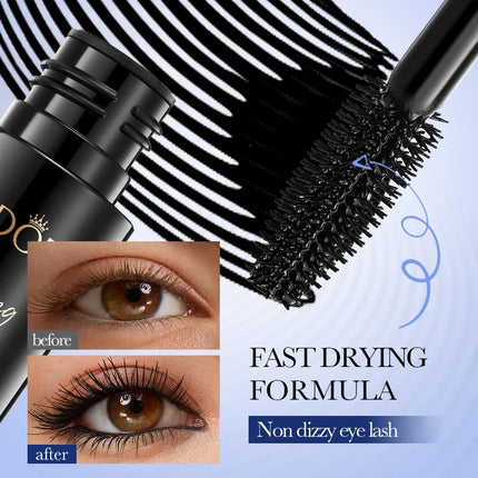 5D Waterproof Mascara Lengthens Eyelashes Extension Black Silk Fiber Mascara Female Makeup Cosmetic Waterproof Mascara