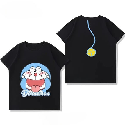 Potdemiel Summer New Doraemon Children's Pure Cotton T-Shirt, Boys and Girls Tops, Comfortable and Breathable Children's T-Shirt