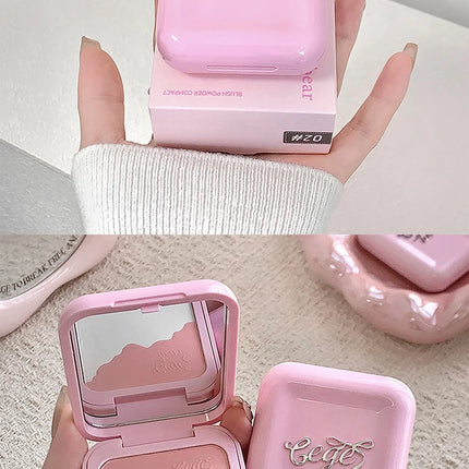 Gege Bear 2-in-1 Highlighter Blush Powder With a Powder Puff Multi-functional Makeup Brightening Natural Matte Makeup