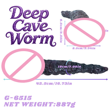 SHAZ Fantasy Purple Dragon with Breast Shaped Masturbator, Body-Safe Platinum Silicone Dual Channel Stroker, Male Pleasure Toy