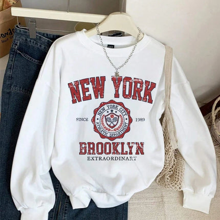 Casual Women Sweatshirts Chicago USA Letter Prints Pullover Fashion Crewneck Oversize Hoodie Fleece Warm Female Autumn Clothes