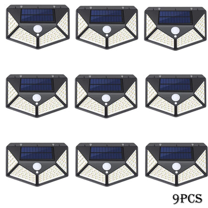 1-12 Pack Solar Lights Outdoor 100 LED Wall Lamp Motion Sensor Lights Waterproof Solar Street Light for Garden Porch Yard Garage