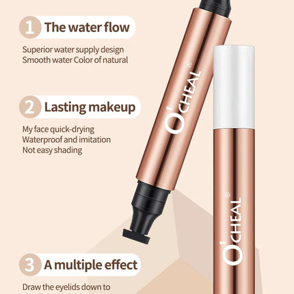 O'CHEAL Eyeliner Stamp Black Liquid Eyeliner Pen Waterproof Fast Dry Dual Head Eye Liner Pencil Make-up for Women Cosmetics Tool