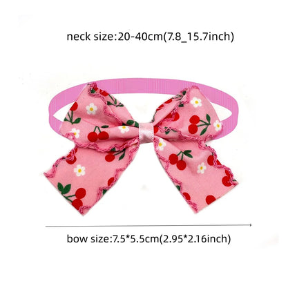 50/100pcs Summer Dog Neck Ties Pet Bowties Small Dog Cat Bowties Cute Fruit Style Puppy Accessories Dog Grooming Pet Supplies