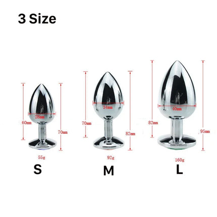 3 Size/set Metal Anal plug butt plug Sex Toys Butt Toys For Women/Men/Couples Adult Game Masturbator Anal S/M/L Diamond Sex Shop