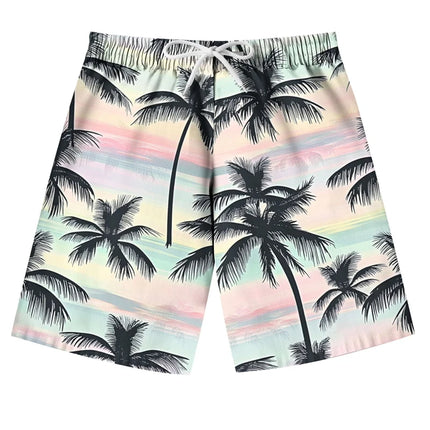 Fashion Men Hawaiian Beach Shorts 3d Printed Plam Tree Graphic Men Surf Board Shorts Oversized Quick Dry Y2k Men Casaul Shorts