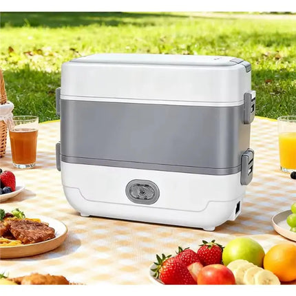 【LAST CHANCE】EU Plug Compatible Multifunctional Electric Lunch Box, Portable 2-Layer Leakproof Food Heater& Warmer For Car, Home