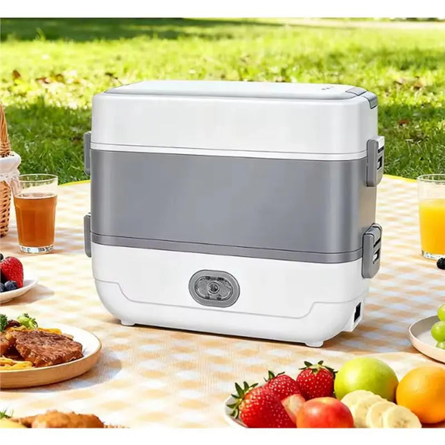 【LAST CHANCE】EU Plug Compatible Multifunctional Electric Lunch Box, Portable 2-Layer Leakproof Food Heater& Warmer For Car, Home