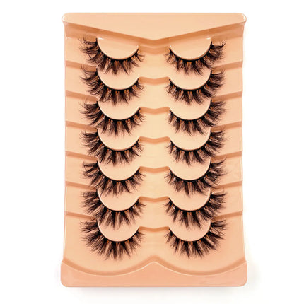 New 7 pairs of thick, 3D simulation mink fur fake eyelashesshort, dramatic fake eyelashes  wholesale full line fake eyelash make
