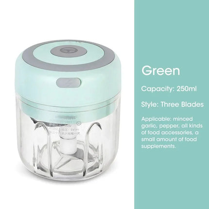 Electric Mini Garlic Chopper 100ML/250ML Food Chopper Garlic Mincer USB  Portable Small Food Processor for Vegetables