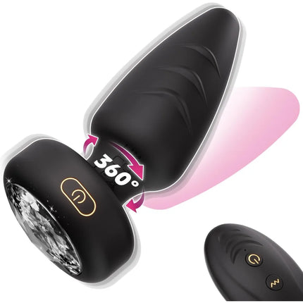 360°Rotation Vibrating Butt Plug Sex Toy Remote Control LED Light Anal Plug G Spot Prostate Massager Vibrator Dildo Adlut Supply