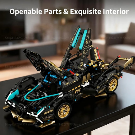 New 1:14 Building Block Car Cool Technology Design Optional Power Group Birthday Christmas Gift for Friends or Kids 1280+granule