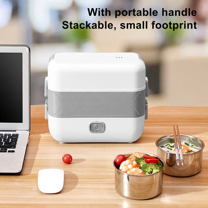 Electric Lunch Box 200W Rapid Heating Auto Shut Off Portable Food Heater with 4 Stainless Steel Containers for Work Travel