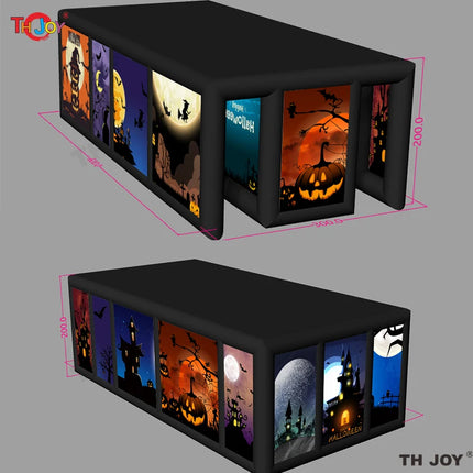 New Design Black Fun Maze Game Large Inflatable Halloween Haunted House Inflatable Haunted Labyrinth Maze for Outdoor Play