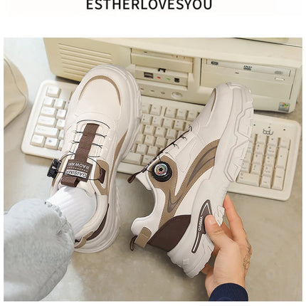 2025 Autumn New Men's Versatile High-Top Trendy Thick-Soled Running Shoes Breathable Casual Trendy Shoes