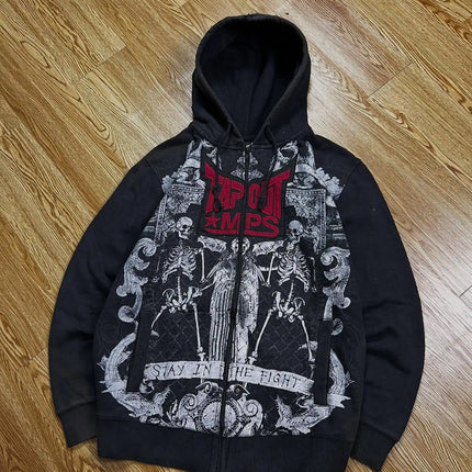Explosions Y2K Hooded sweater Men American Retro Hip-Hop Street Graffiti Unisex Zipper Hoodie Fashion Printed Pattern Sweatshirt