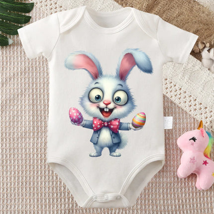 100% Cotton Bodysuit Happy Easter The Cool Rabbit Print Onesie Comfortable Cloths for Baby Jumpsuit for 0 To 12 Months Newborn