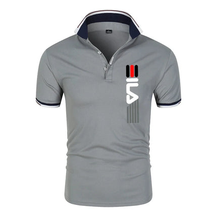Summer New Men's Lapel Anti-pilling Polo Shirt Printing Short Sleeve Casual Business Fashion Slim Fit Polo Shirt for Men
