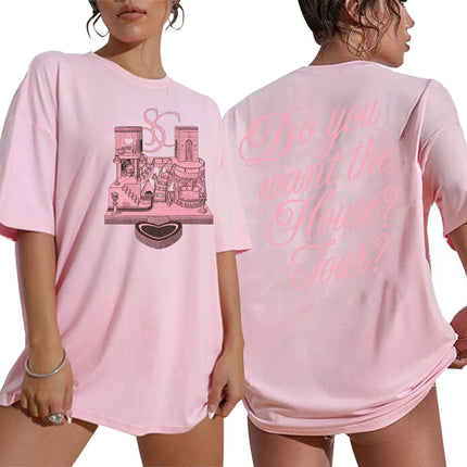 Sabrina Carpenter House Tour 2025 Shirt for Fan Gift Graphic Shirt Urban Style Printed T-Shirt Design in Vibrant Colors harajuku