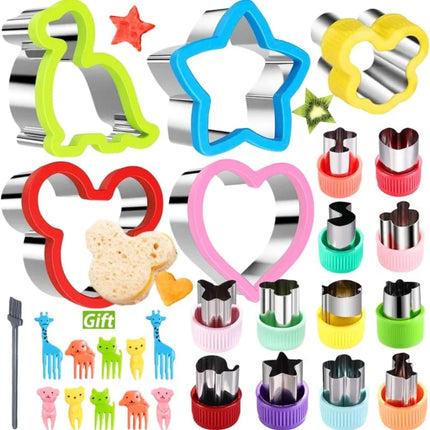 Sandwich Cutters Set for Children Food Cookies Bread Mold Maker Fruit and Vegetable Shapes Cutting Mould Baking Tools for Kids