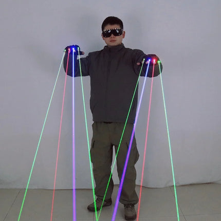 Green Red Blue Laser Gloves — Party LED Gloves & DJ Show Accessories