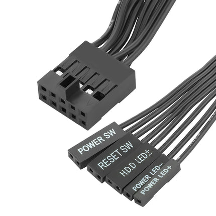 RGEEK 30cm Motherboard External Power Switch HDD LED Restart Button Extension Power Cable for PC Case Chassis PCI Baffle