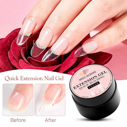 8ml Quick Building Extension Nail Gel Milky White Semi-Permanent UV/LED Gel Varnish Suitable for Manicure DIY Nail Prolong Tool