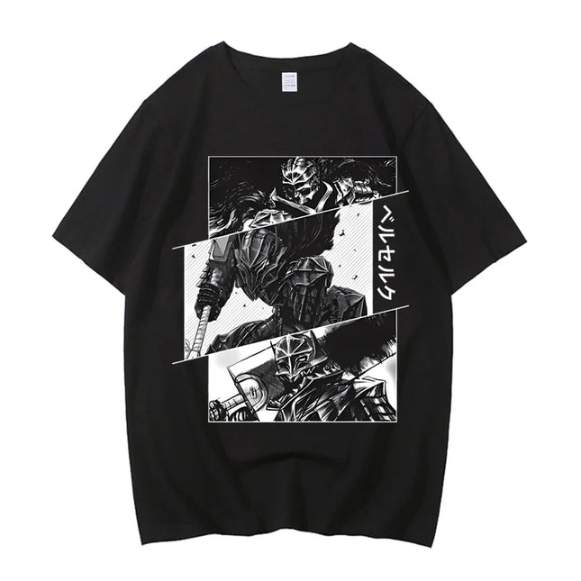 Anime Berserk Tshirt Summer Men Women High Quality Cotton Short Sleeve T Shirt Print T-shirt Tops 2024 Tee Trend Fans Clothes